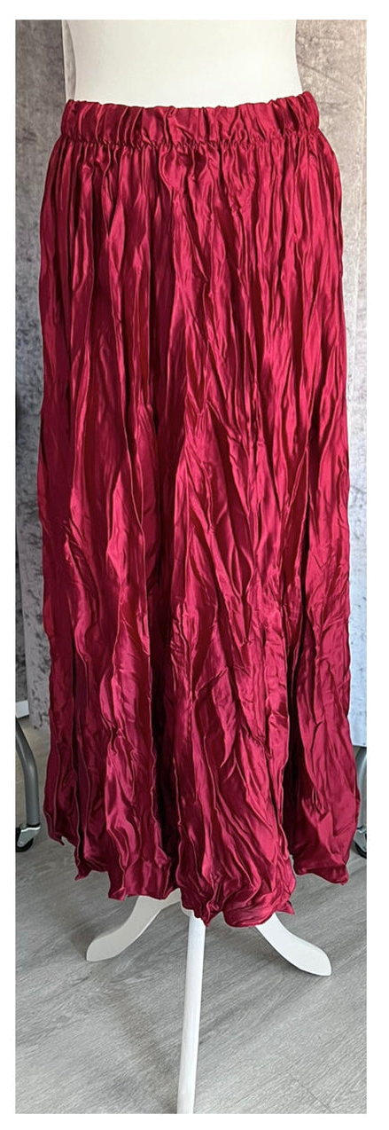 Satin crinkle skirt - red