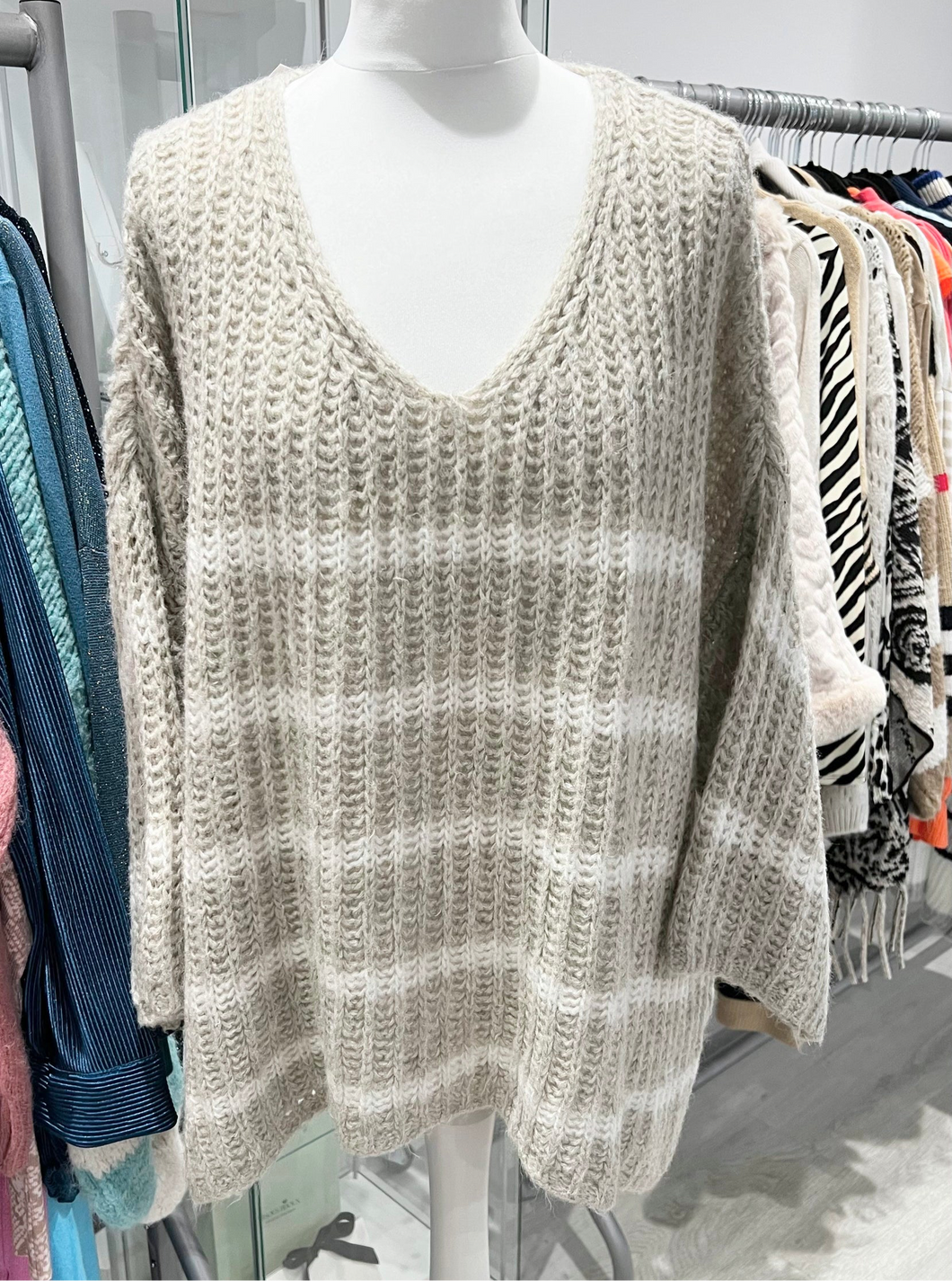 Oversize Breton knit - beige