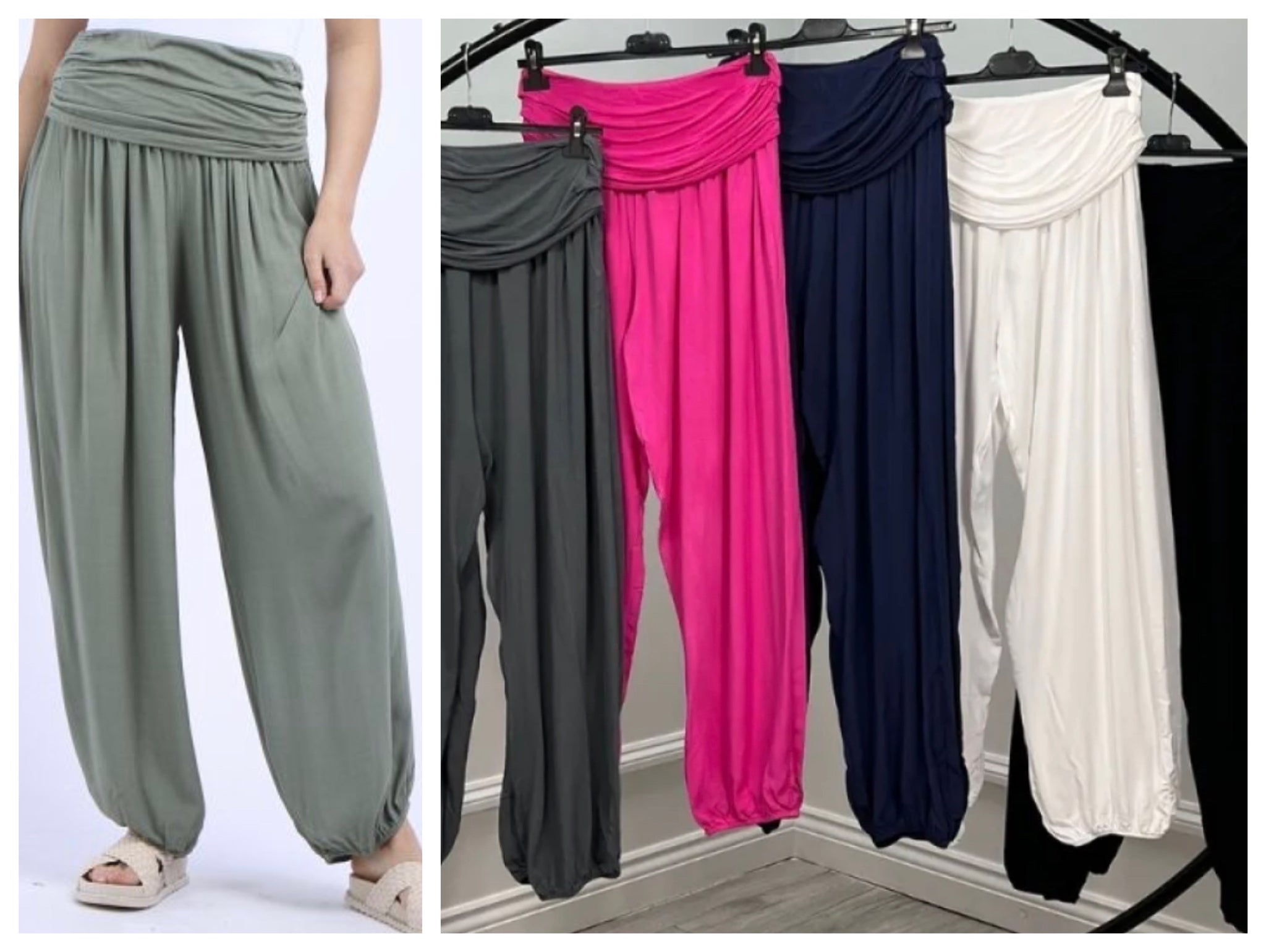 Organic Cotton Harem Pants - Low Crotch